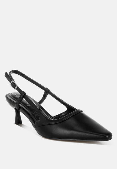 LUXTON Slingback Pin Buckle Kitten Heels