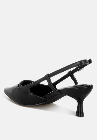 LUXTON Slingback Pin Buckle Kitten Heels