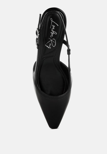 LUXTON Slingback Pin Buckle Kitten Heels