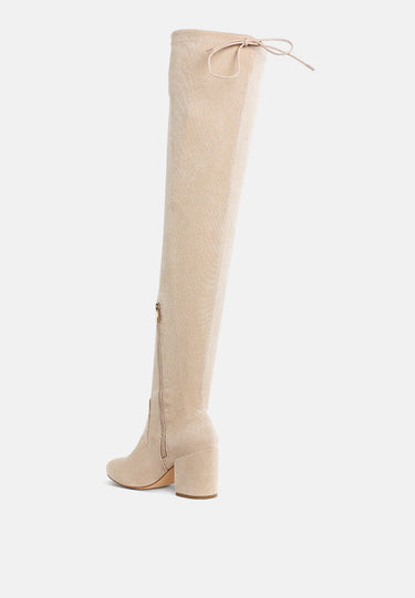 Minimal Drawstring Detail Knee-High Boots by MODE