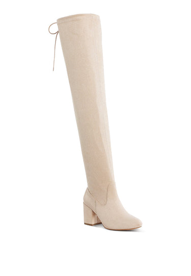 Minimal Drawstring Detail Knee-High Boots by RAG