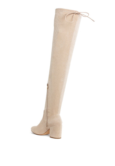 Minimal Drawstring Detail Knee-High Boots by RAG