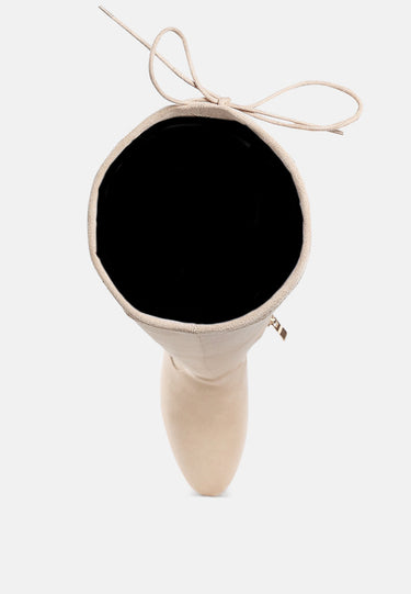 Minimal Drawstring Detail Knee-High Boots by MODE