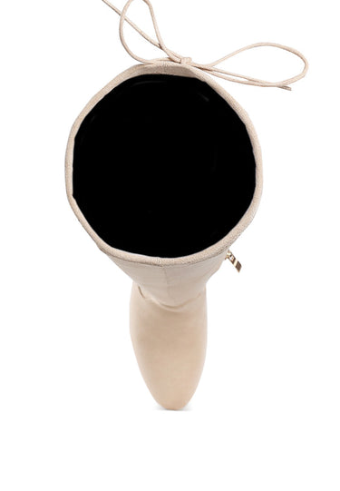 Minimal Drawstring Detail Knee-High Boots by RAG