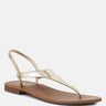 MADELINE Gold Flat Thong Sandals#color_gold