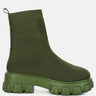 mallow stretch knit ankle boots#color_olive