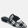 MARIANA Black Woven Flat Mules With Tassels-Black