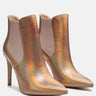 MOLINA High Heeled Chelsea Boot in Gold-Gold