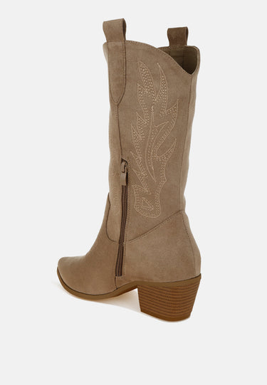 Embroidery Detail Cowboy Boots by MODE