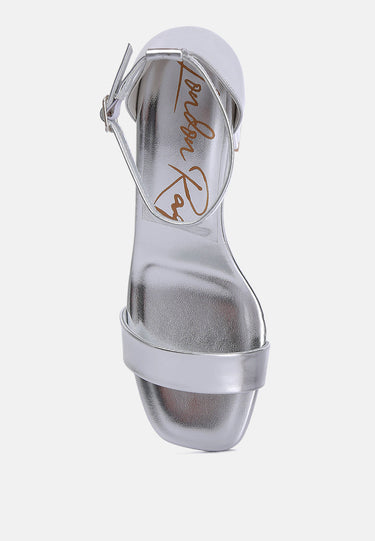Makena Metallic Block Heel Sandals