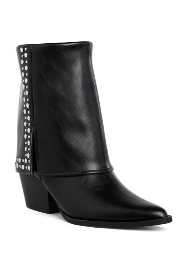 Stud Embellished Foldover Boots by RAG