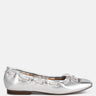 marlow metallic eyelet detail bow ballerinas#color_silver