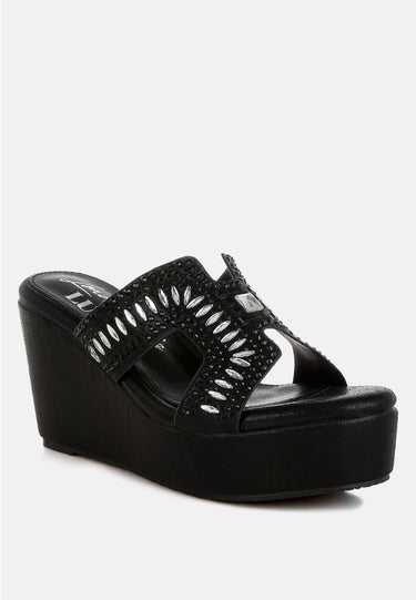 Diamante & Rhinestone Detail Cut-Out Sandals by RAG