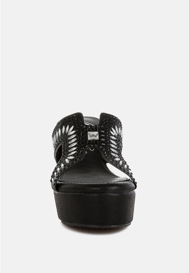 Diamante & Rhinestone Detail Cut-Out Sandals by RAG