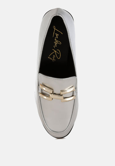 Metallic Horsebit Detail Loafers by RAG