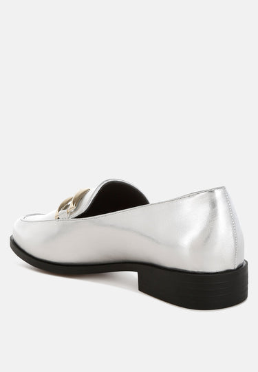 Metallic Horsebit Detail Loafers by RAG