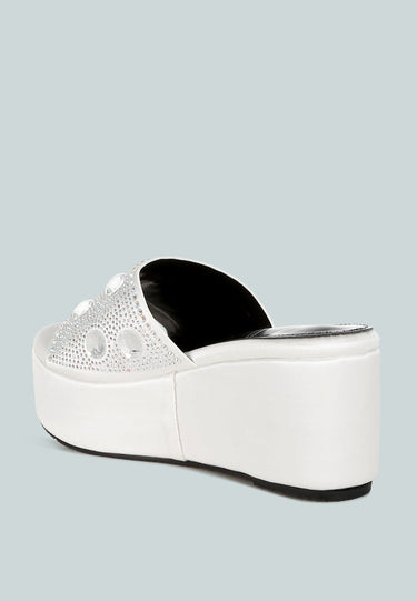 Diamante & Rhinestone Flatform Sandals by RAG