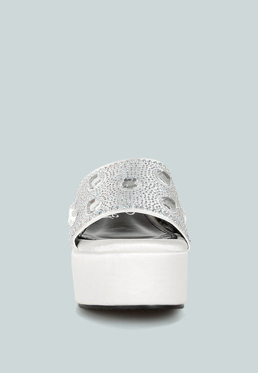 Diamante & Rhinestone Flatform Sandals by RAG