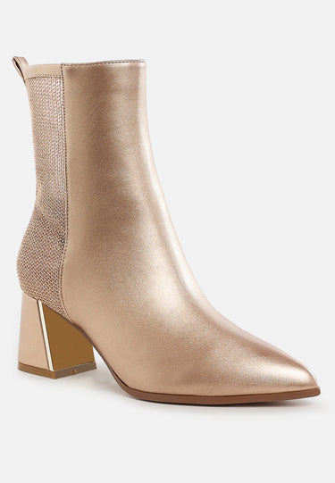 Mesh Detail Pointy Ankle Boots by RAG