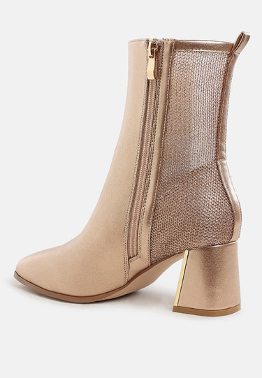 Mesh Detail Pointy Ankle Boots by RAG