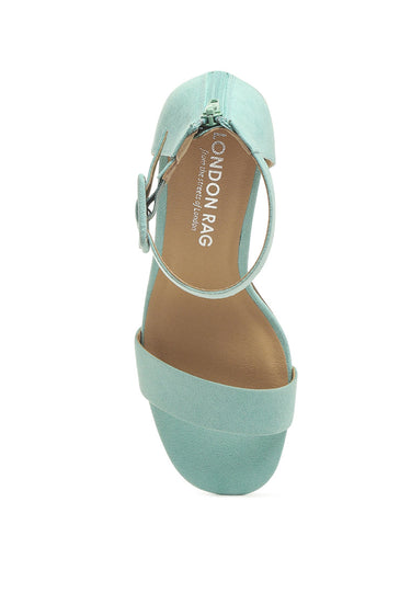 Terang Mint Single Strap Block Heel Sandals