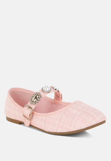 Noyama Charms Embellished Tweed Mary Janes
