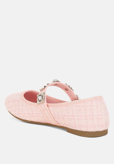 Noyama Charms Embellished Tweed Mary Janes