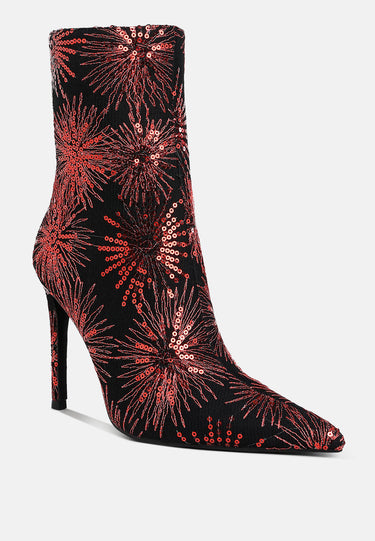 Sequin Embellished Stiletto Boots by RAG