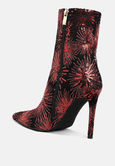 Sequin Embellished Stiletto Boots by RAG