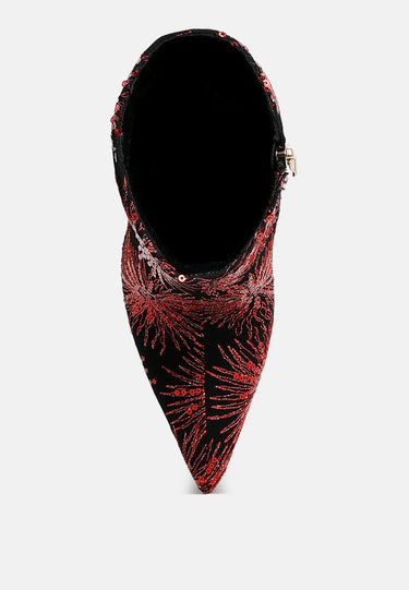 Sequin Embellished Stiletto Boots by RAG