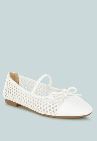 Woven Bow Detail Ballerinas by Mode