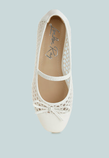 Woven Bow Detail Ballerinas by Mode