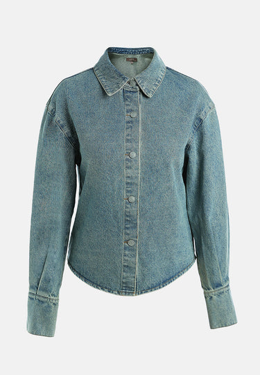 Oversized Button Up Denim Shacket