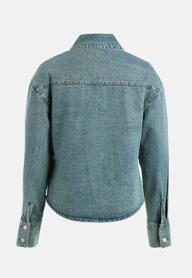 Oversized Button Up Denim Shacket