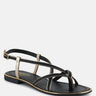 PHEOBE Strappy Black Flat Sandals#color_black