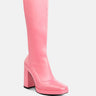 presto pink stretchable satin long boot#color_pink