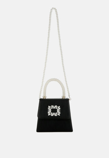 Pearl Top-Handle Diamante Brooch Bag by RAG