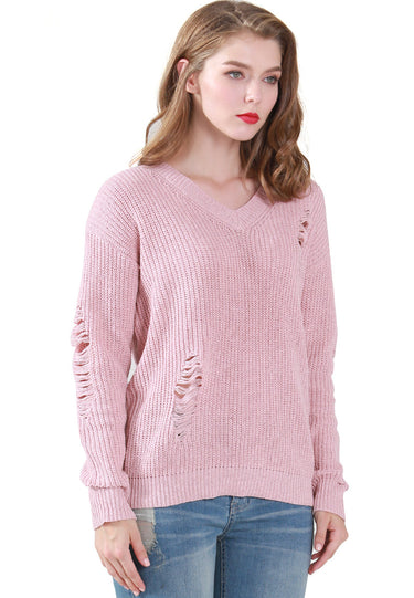 Full Sleeve Ribbed Knit Sweater