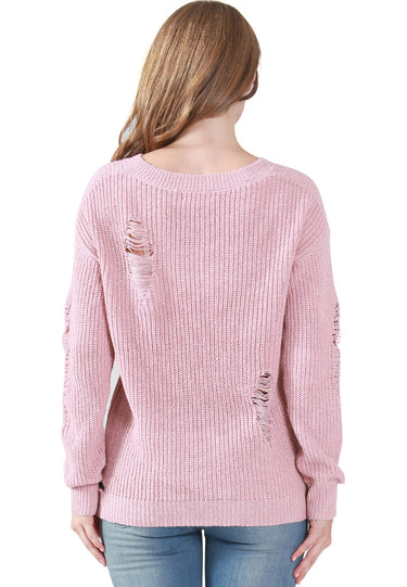 Full Sleeve Ribbed Knit Sweater