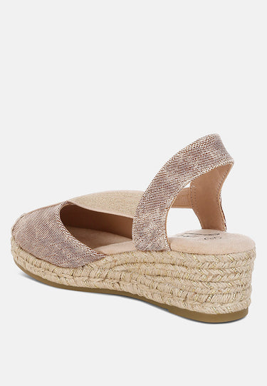 Metallic Woven Espadrille Wedges by Mode