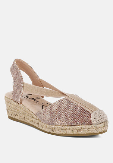 Metallic Woven Espadrille Wedges by Mode
