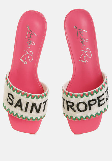 Poshta Saint Tropez Beaded Slip-on Heels by Mode