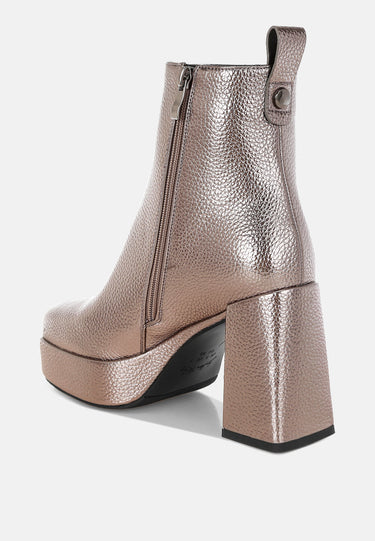 Poulin Metallic Faux Leather Chelsea Boots