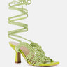 BEROE Green Braided Handcrafted Lace Up Sandal_Green