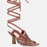 BEROE Latte Braided Handcrafted Lace Up Sandal-Mocca