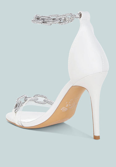 Rabenda Rhinestones Chain Stiletto Sandals