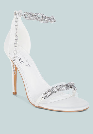 Rabenda Rhinestones Chain Stiletto Sandals