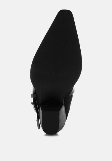 Raveta Microfiber Buckle Strap Western Boots