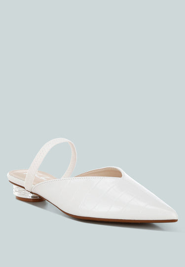 Fantasy Heel Croco Mules by RAG