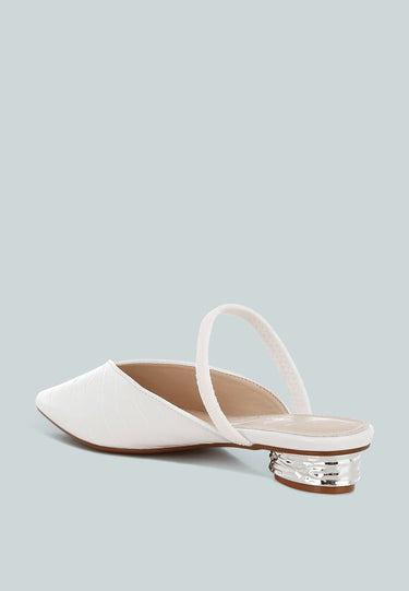 Fantasy Heel Croco Mules by RAG